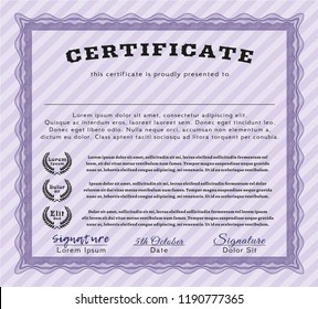 Violet Certificate. With quality background. Superior design. Customizable, Easy to edit and change colors. 