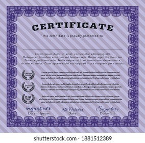 Certificado de infracción.  Diseño sofisticado.  Fácil de imprimir.  Ilustración vectorial. 