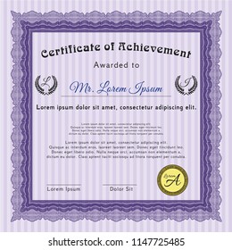 Violet Certificate. Superior design. With background. Customizable, Easy to edit and change colors. 
