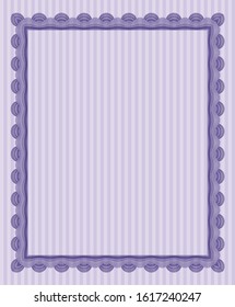 Violet Certificate template or diploma template. Artistry design. Vector illustration. With quality background. 