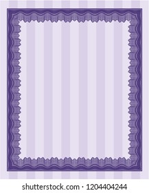 Violet Certificate template or diploma template. Complex background. Detailed. Superior design. 