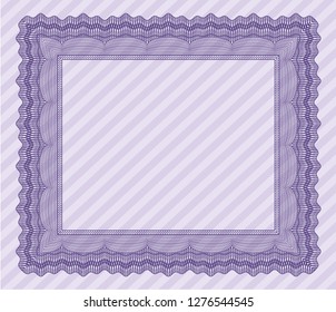 Violet Certificate template or diploma template. Customizable, Easy to edit and change colors. Printer friendly. Excellent design. 