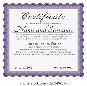 Violet Certificate Template Diploma Template Perfect Stock Vector ...