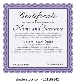 Violet Certificate template. Elegant design. Customizable, Easy to edit and change colors. Easy to print. 