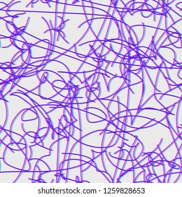 violet chaotic lines. abstract texture. vector seamless pattern