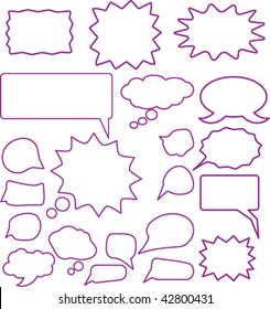 violet chat signs. vector