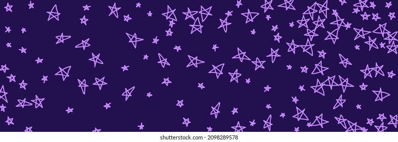 Violet Childish Pinky Bright Dark Kids Pastel Picture. Pastel Lavender Pink Bright Vibrant Chaotic Purple Handdrawn Stars. Pinky Stars Kids Naive Violet Vivid Dark Childish Background.