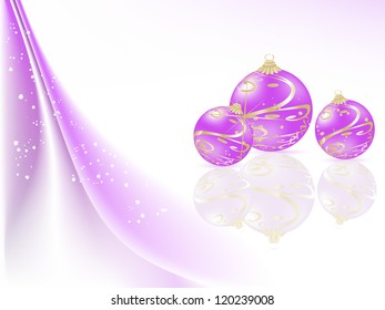 Violet christmas background with balls