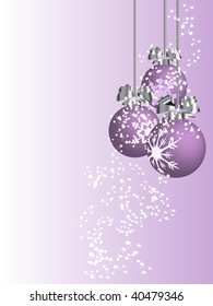 Violet christmas background with balls