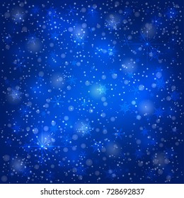 Violet Christmas background with shining snowflakes. Vector illustration.