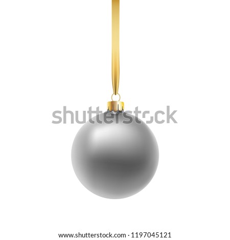 Violet Christmas ball, isolated on white background. Vector illustration.