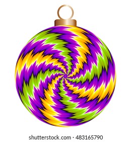 Violet christmas ball with spin illusion