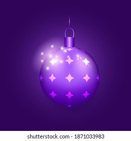 Violet Christmas balls Vector illustration. realistic decorations