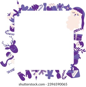 Violet Christmas frame, space for text