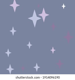 Violet Christmas New Year Magic Mystery Background. Stars Dark Four-pointed Winter Holiday Ornament. Color Print Night White Indigo Blue Wallpaper. Pink Pastel Purple Santa Sky Wallpaper.