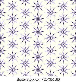 Violet circle flower seamless pattern on pastel background. Sweet and vintage pattern style for cute or modern graphic design