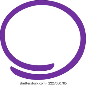 Violetenkreis, Pen-Aufziehen. Markieren Sie den handgezeichneten Kreis einzeln auf Hintergrund. Handgeschriebener violetter Kreis. Zur Kennzeichnung von Text, Zahlen, Markierstift, Stift, Logo und Text, Vektorgrafik