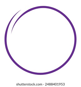 Violet circle pen draw. Highlight hand drawing black circle isolated on white background. Handwritten circle, for marking text, numbers, marker pen, pencil, logo and text check. EPS 10