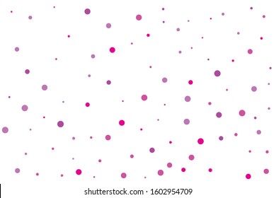 Violet circles confetti falling on transparent background. Round, dot vector background. Abstract colorful confetti flying in the air. Vector holiday illustration with circles confetti.
