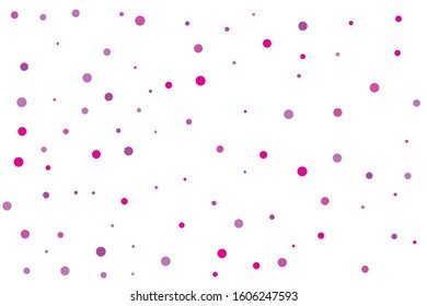 Violet circles confetti falling on transparent background. Round, dot vector background. Abstract colorful confetti flying in the air. Vector holiday illustration with circles confetti.