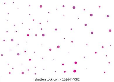 Violet circles confetti falling on transparent background. Round, dot vector background. Abstract colorful confetti flying in the air. Vector holiday illustration with circles confetti.