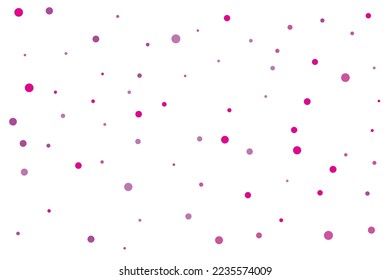 Violet circles confetti falling on transparent background. Round, dot vector background. Abstract colorful confetti flying in the air. Vector holiday illustration with circles confetti.
