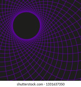 violet circles deformed on black night background