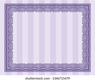 Violet Classic Certificate template. With background. Customizable, Easy to edit and change colors. Money design. 