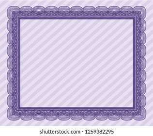 Violet Classic Certificate template. Customizable, Easy to edit and change colors. With complex linear background. Excellent design. 