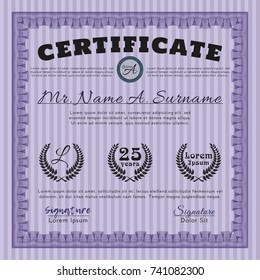 Violet Classic Certificate template. Easy to print. Customizable, Easy to edit and change colors. Perfect design. 