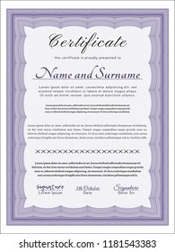 Violet Classic Certificate template. Excellent design. With linear background. Customizable, Easy to edit and change colors. 