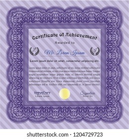 Violet Classic Certificate template. Modern design. Customizable, Easy to edit and change colors. Easy to print. 