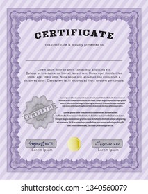 Violet Classic Certificate template. Perfect design. Customizable, Easy to edit and change colors. Printer friendly. 