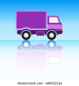 Violet Classic Truck on Sky Blue Background