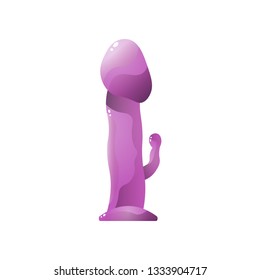 Violet clitoral process dildo isolated on white background