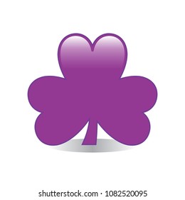 Violet Clover Emoji Vector