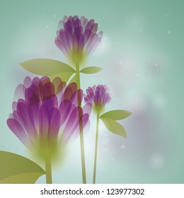 Violet clovers / Floral square card