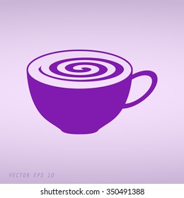 Violet Coffee cup and Tea cup icon set.Illustration eps10 