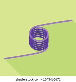 Violet coil icon. Flat illustration of violet coil vector icon for web design