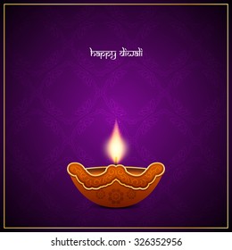 Violet color happy diwali vector background design.