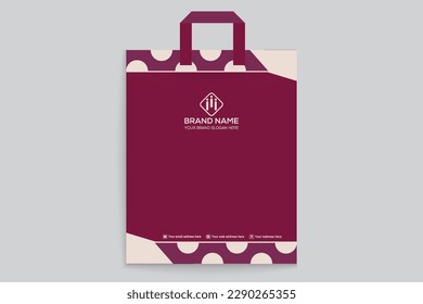 violet color shopping bag design