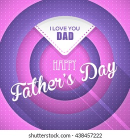 Violet Colors Background Happy Father's Day Vector Design. Announcement and Celebration Message Poster, Flyer