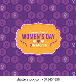 Violet Colors Background, Happy Women's Day Greeting Card, Announcement Background