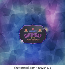 Violet Colors Stylish Text Happy Birthday Blurred Background Vector Design