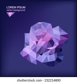 Violet concept rose with many triangles. Eps10.