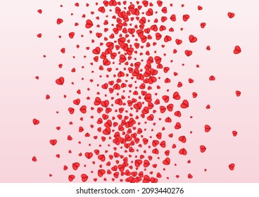 Violet Confetti Background Pink Vector. Greeting Texture Heart. Red Abstract Frame. Lilac Heart Color Illustration. Tender Card Backdrop.