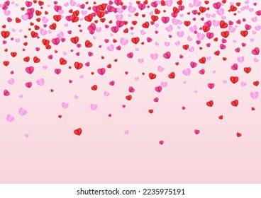 Violet Confetti Background Pink Vector. Birthday Illustration Heart. Pinkish Wedding Pattern. Lilac Confetti Amour Texture. Tender Fall Backdrop.