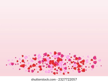 Violet Confetti Background Pink Vector. Fall Frame Heart. Purple Party Pattern. Pinkish Confetti Shape Illustration. Fond Random Backdrop.