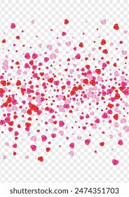 Violet Confetti Background Transparent Vector. Congratulation Illustration Heart. Red Wallpaper Pattern. Fond Heart Sweetheart Backdrop. Tender Decor Frame.