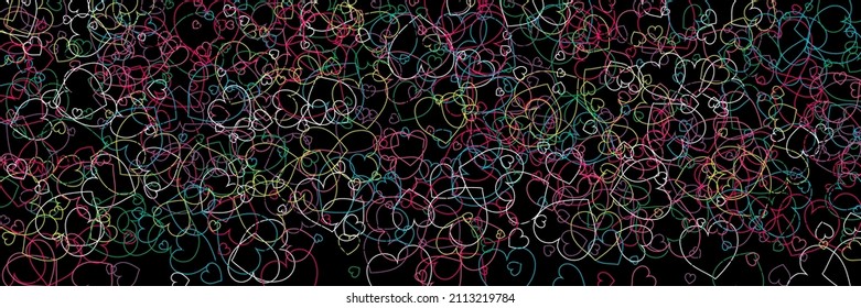 Violet Confetti Transparent Multicolor Hearts Print. Pink Vector Party Blue Ornamental Fabrics. Red Purple Rainbow Neon Colorful Romantic Background. White Green Hearts Black Love Modern Design.